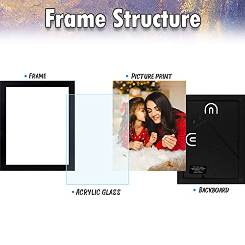 Auear, 8X10 Picture Frame, Gallery Photo Frames Collage With Acrylic Glass, Wall Or Tabletop Display (Black, 8-Pack) #TOP3
