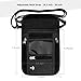 WALNEW Passport Holder Neck Pouch Travel Wallet for Women and Men, RFID Blocking Security Slim Traveling Wallet with Around Neck Lanyard Strap, Black