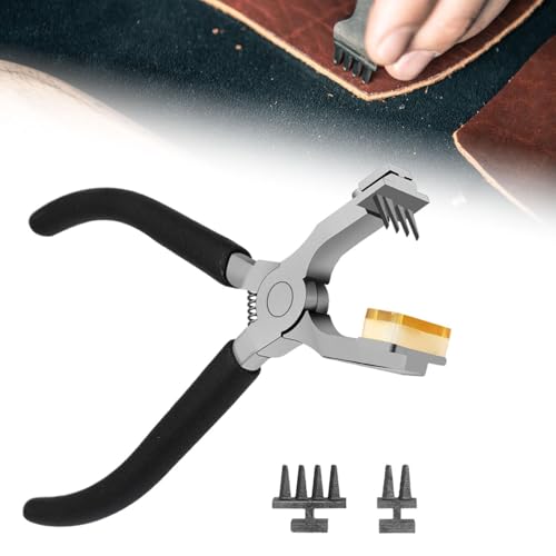 Colaxi Ferramenta de perfuração de couro, alicate de mão, artesanato de couro resistente, ferramenta