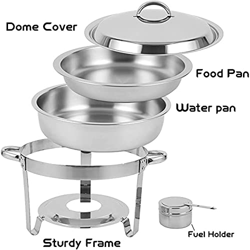 4er Pack mit 5 Quart Full Size Edelstahl Runde Chafers und Buffetwärmer Sets mit Wasserpfanne, Lebensmittelpfanne… – Bild 6