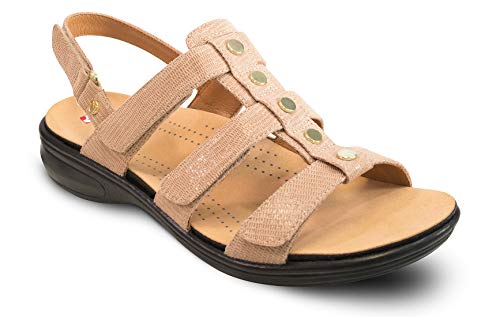 Image of Revere Toledo Women's Sandals - Gladiator Inspired Premium Leather Walking Sandals - Stylish and Trendy - Orthotic-Friendly with Arch Support and Adjustable Fit