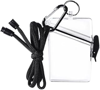 1Pc Transparent Clear Waterproof ID Card Badge Holder Case Waterproof Sports Case Vertical Badge Holders with Lanyard and Keychain,Office and School Supplies,Identification Badges and Supplies,Labels