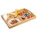 Produktbild QINERSAW Bambus Serviertablett mit Griffen Holz Servierplatte Holztablett Rechteckig Küchentablett Frühstückstablett Bambus Tablett für Frühstück, Tee, Couchtisch, Küchen Deko Bett 41x29x3,2cm