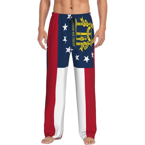 Pantalon de pyjama homme ample imprimé drapeau Géorgie pour nuits fraîches