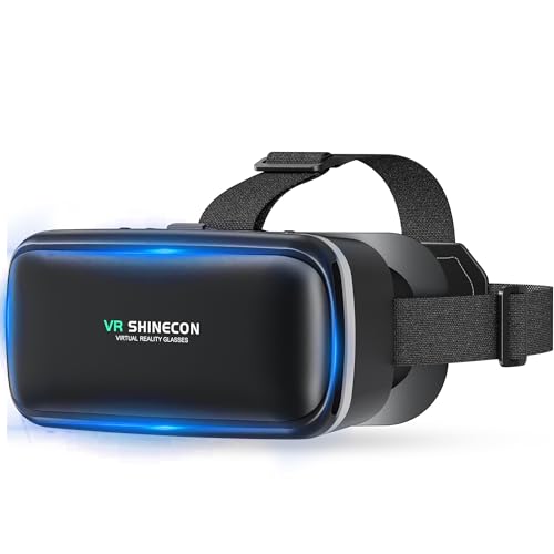 XWP VR Gafas de Realidad Virtual 3D, Gafas Inteligentes con Lentes HD Anti-Luz Azul para Películas y Juegos en Teléfono, Compatible con iOS/Android (4.7–6.8'), Niños y Familia
