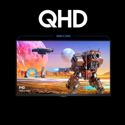 Image of Samsung 27 inch Odyssey G6 Fast IPS Gaming Monitor|QHD 2560 x 1440|350 Hz|1ms|350nits|HDR 400|FreeSync Premium|G-Sync|Ports-DP,HDMI,Headphone|Height-Tilt-Swivel-Pivot Adjustable Stand|LS27FG600EWXXL|Black
