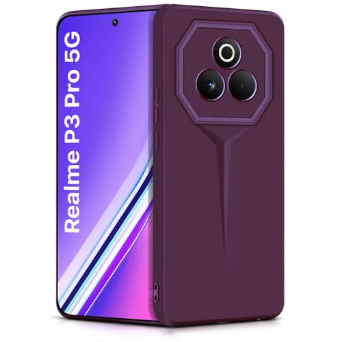 Image of WOW IMAGINE Slim Back Cover for Realme P3 Pro 5G | Blade Series Ultra Thin Case | Camera Protection | Soft Matte Silicone Flexible Mobile Case - Purple