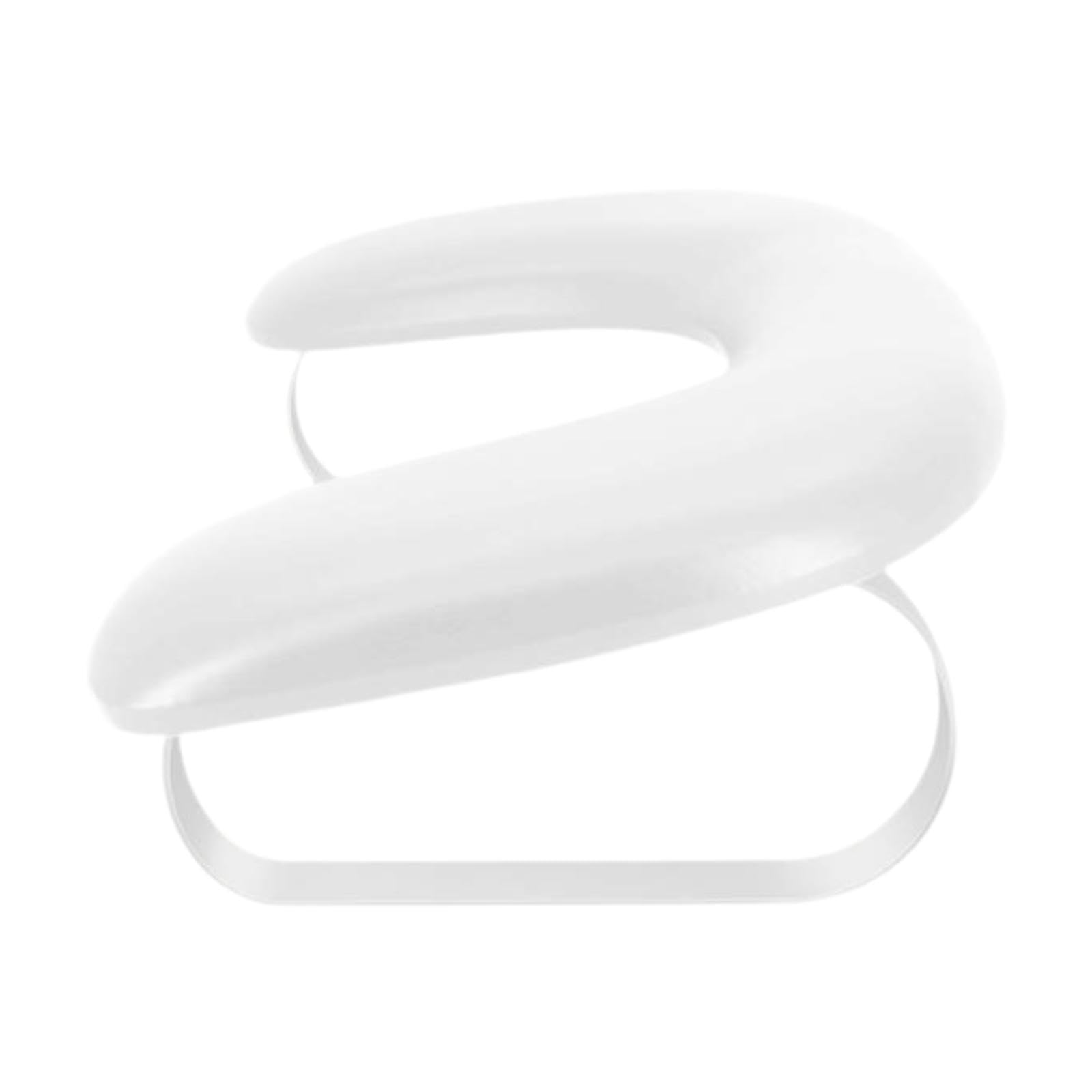 Almohada para Manicura Soporte de Mano Cojín de Brazo Reposamanos de U Forma Material PU Cuero Antideslizante Desmontable Cómoda Adecuada para Salones, blanco