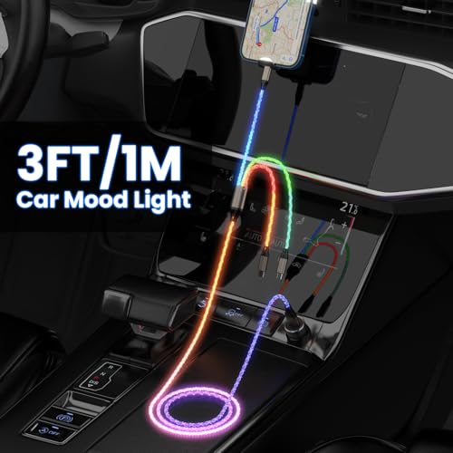 Cable de carga multi 3 en 1 RGB con luz LED para iPad y Android 3