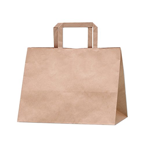 シモジマ ヘイコー 手提 紙袋 フラットチャームバッグ 280-1 未晒クラフト 28x18x22cm 50枚