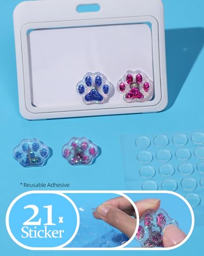 Image of Plifal Xray Markers with Lead Initials Paw - X-ray Markers Glitter Deep Rose & Blue Resin Radiology with Letter Include Reusable Adhesive Tape to Nurse Radiologist Badge Reel Buddy, Easy to Identify