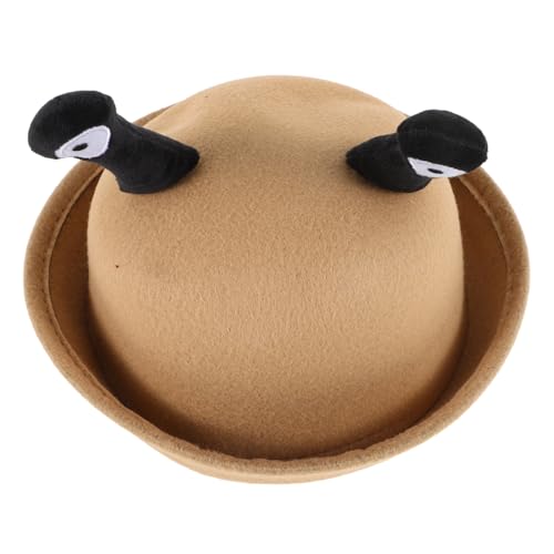 BESPORTBLE Small Round Hat Creative Snail Eyes Casual Dress up Cap for Boy Girl Toddlers Light Brown Lovely and Stylish Boy Girl Hat for Fall and Outfits