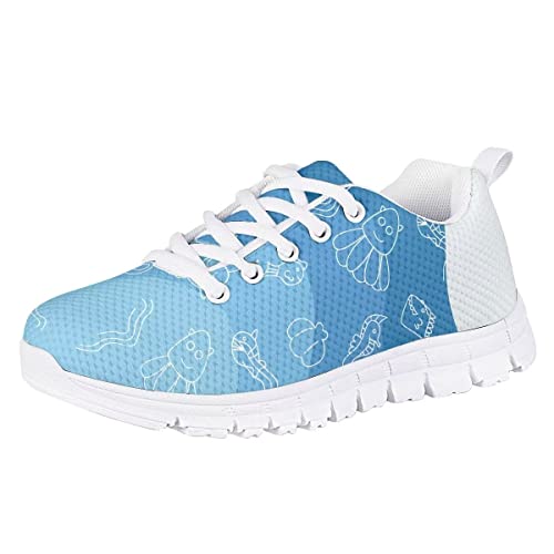 Hawapod Blue Boys Girls Running Sneakers Little Big Kid Walking Tennis Athletic School Flat Shoes School Kids Low top Sneakers Autumn Winter Footwear