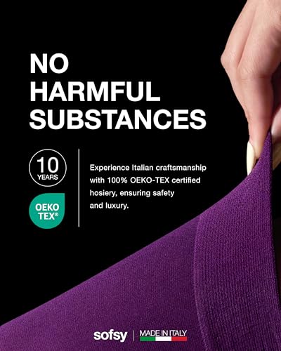 Image of sofsy 10-Year Hosiery Craftsmanship - Italian 40 Den Run Resistant Opaque Tights for Women | High-Waist, Reinforced Toe