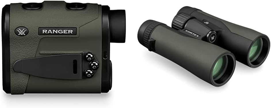 Vortex Optics Ranger 1800 Laser Rangefinder, Black & Optics Crossfire HD 10x42 Binoculars : Sports & Outdoors