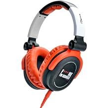 IDANCE Full-Range Headphones for iPhone/iPad/iPod, 15Hz-20KHz Frequency, 40ohms Impedance, 3.5mm Plug Adapter, Orange/Black