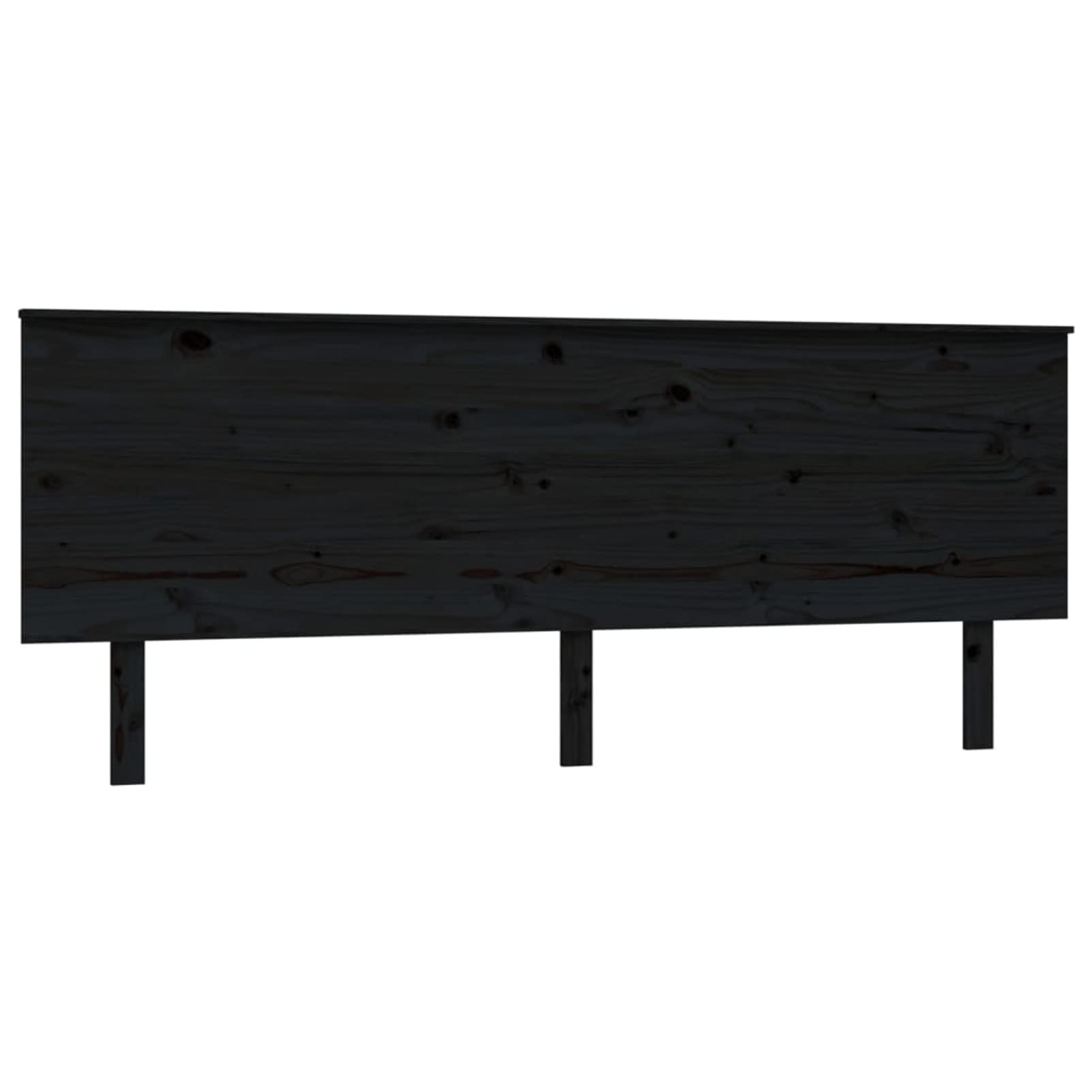 Cabecero de Cama, Cabezal De Cama, Cabecera para Cama, Cabezales Dormitorios Modernos, Madera Maciza de Pino Negro 204x6x82,5 cm