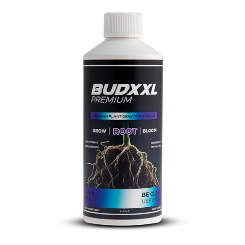 BUDXXL Root Wurzelstimulator - Premium Grow Booster für mehr Wurzelwachstum mit extra Aminosäuren, Mineralisch aus 100% Naturrohstoffen, Made in Germany (500 ml)