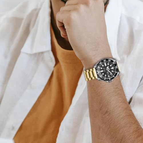 Image of Juntan 18mm 20mm 21mm 22mm 24mm 26mm Classic Stainless Steel Watch Band Silver Black Grey Blue Gold Brushed Metal Watch Strap for Women Men Watch Replacement Band Double Buckle