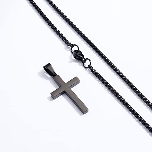Image of RS Stainless Steel Cross Pendant Necklace for Men Boys Women 16-24 Inch Religious Gift