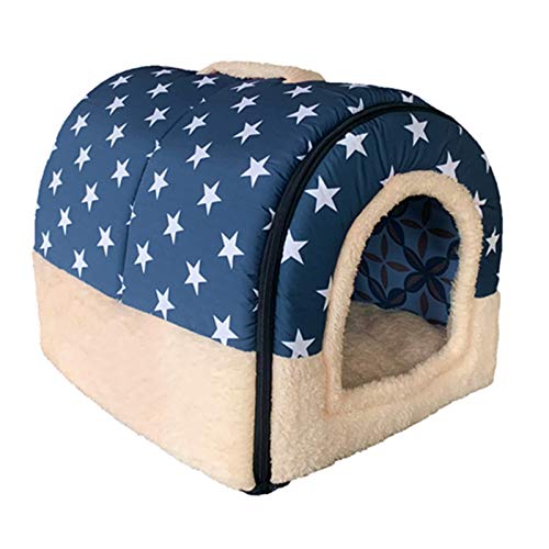 ANPI Dog Igloo Bed, Portable Cat Igloo Bed with 2 Removable Cushions, 2 In 1 Washable Cozy Dog Cat Bed Cave House, Foldable Non-Slip Warm for Pets Puppy Kitten Rabbit