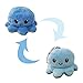Peluche Pulpo Reversible,Llavero Reversible de Felpa de Pulpo,Llavero de Peluche de Pulpo,Pulpo Reversible Multicolor,para niños, niñas y amantes. (Azul oscuro + azul claro)