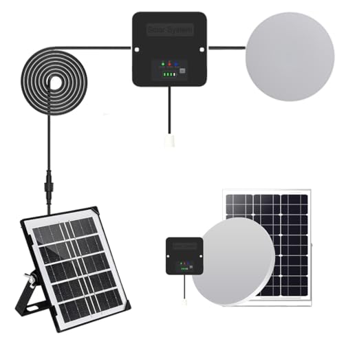 Anern Luz Solar 750LM Lámpara Solar Interior 1W12V Lámpara+6W 6V Panel Solar+7M Cable Luz Solar Interior para Cocina Interior Jardín Camping Tienda Pesca Iluminación