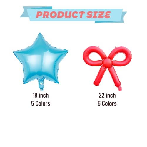 Image of FBQ 10 Pcs Colorful Foil Balloons Bow Pentagram Balloons Graduation Wedding Engagement Birthday Retirement Party Decorations Supplies