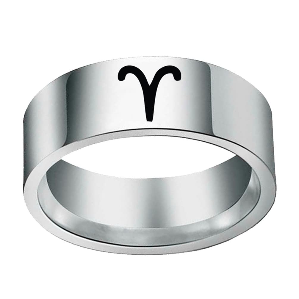 Unisex 12 Zodiac Sign Statement Ring