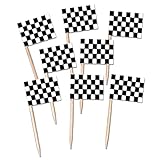 Beistle 60104 50-Pack Checkered Flag Picks, 21/2-Inch