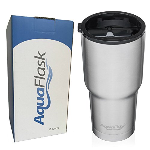 AquaFlask Insulated Stainless Steel Tumbler Cup with Sliding Splash-Proof Lid (30 oz)