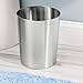 mDesign Round Metal Small 1.7 Gallon Recycle Trash Can Wastebasket, Garbage Container Bin for Bathrooms, Kitchen, Bedroom, Home Office - Durable Stainless Steel - Mirri Collection - Polished
