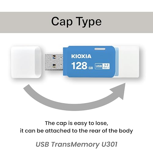 Image of KIOXIA Former Toshiba Memory U301 128GB USB 3.2 Gen 1 Flash Drive - High-Speed, Compact, with 5 Years Warranty (Blue) Made in Japan