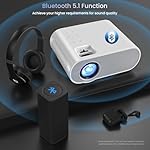 HOMPOW Projector, Native 1080P Full HD Bluetooth Projector with Speaker, 9500 Lumens Outdoor Portable Movie Mini Projector Compatible with Laptop, Smartphone, TV Stick, Xbox, PS5