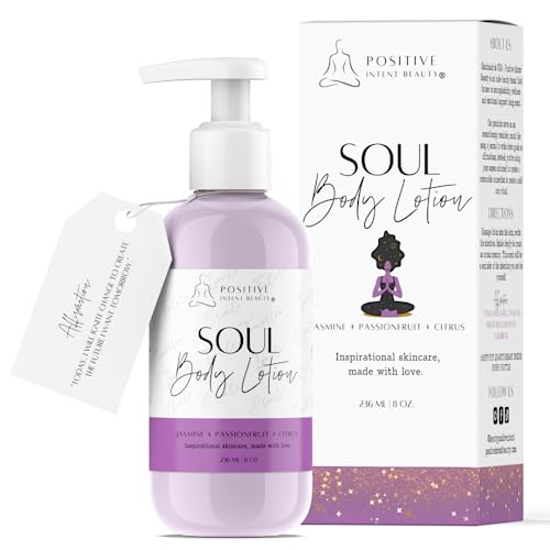Positive Intent Beauty, Soul Body Lotion, Jasmine, Passionfruit, With Plant Botanicals, Shea Butter, Vitamins, Nourish, And Soften Skin, Vegan, Aromatherapy, 8Oz #TOP9