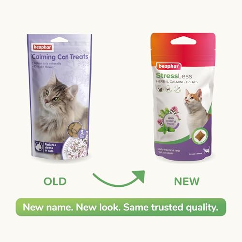 Beaphar – StressLess Herbal Calming Cat Treats – Daily Treats to Help Reduce Stress – Tasty Chicken Flavour – With Natural Calming Ingredients – 35g Treat Pack - Image 2