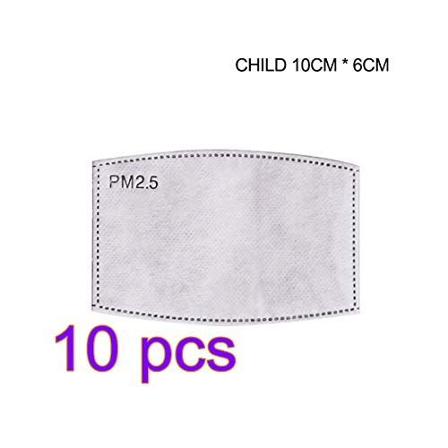 TDORA TDORA Filtro de máscara de carbón Activado, para niños PM2.5 N95 máscara de algodón para la Boca, máscara de respiración Inserto de 5 Capas de protección para la Boca Filtro para niños