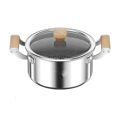 QAZWZG Cacerola Olla de Sopa de Acero Inoxidable 316, Olla Antiadherente de Panal con Tapa, Olla Caliente for el hogar, Cocina de inducción, Estufa de Gas, sartén Universal(26CM Without Cover)