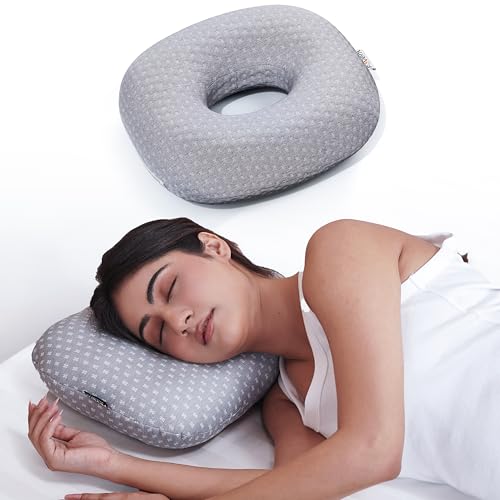 Image of FOVERA Ear Piercing Pillow for Side Sleepers with Ear Hole | Relief from Ear Pain, CNH, Ear Inflammation | Soft Velvet Fabric Cover with Microfiber Filling | Ideal for Healing & Comfort