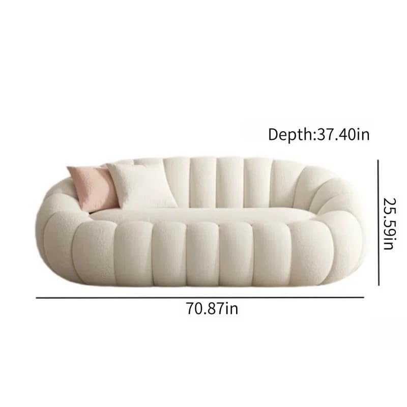Image of LEGACY OF COMFORT Dekeles 70.87'' Upholstered Loveseat Two Seater Sofa for Living Room Hotels and Offices White