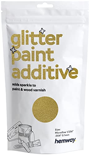 Hemway or Glitter peinture additif Microfin 1/256" 0.1mm pour l'émulsion Peintures à l'eau - Intérieur et Extérieur Mur, Plafond, bois, vernis, mat, brillant, satin, soie - 100 g / 3,5 oz Cover