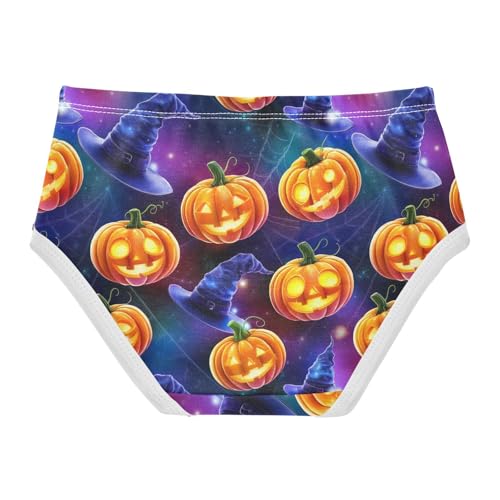 Joisal Fun Girls Underwear Toddlers 2t Cotton Panties Little Girl Halloween Pumpkins Purple Cap Kids Undies Briefs2