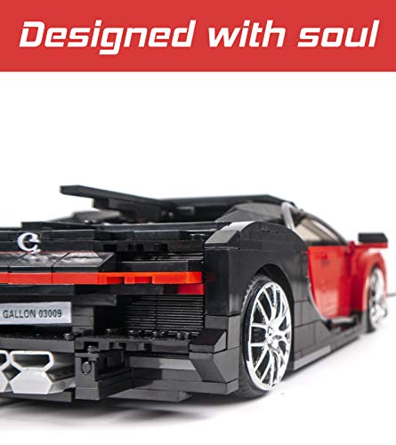 CELMAN Sportwagen Technic Bausteine Auto als Bugatti Chiron | 859 Technic Teile | Klemmbausteine | Geschenkbox – Bild 6