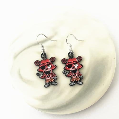 Games Cute FNAF Earrings Stud, Metal Moive Ear Stud for Women and Men4