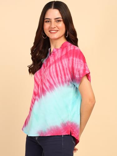 Image of Maaesa Hand Dyed Rayon Top for Women