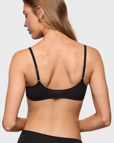 Image of INLYRIC Women's Front Closure Mesh Bra No Padding Demi