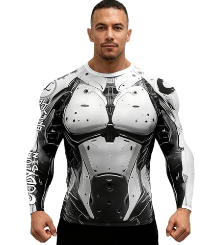 Cody Lundin Men's Long Sleeve Compression Shirt UPF 50+ Rash Guard - Quick Dry, Baselayer for Surfing