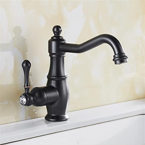 Robinet lave-mains carré noir mat en laiton pour petite vasque