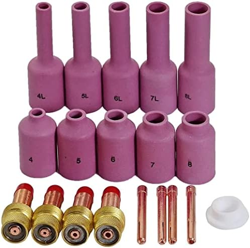 RIVERWELD 13st TIG Gas Lens Collet body 45V43 13N22 (1,6 mm) 45V44 13N23 (2,4 mm) 45V45 13N24 (3,2 mm) Keramische beker 53N59#5 53N60#6 53N61#7 53N61S #8 Geschikt voor WP 9 20 25