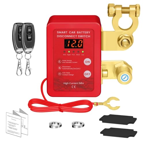 Image of Remote Battery Disconnect Switch Smart 12V 24V Kill Switch | Car Battery Kill Switch, Truck Battery Disconnect, Remote Control, Smart Voltage, For Vehicle Truck RV ATV Boat